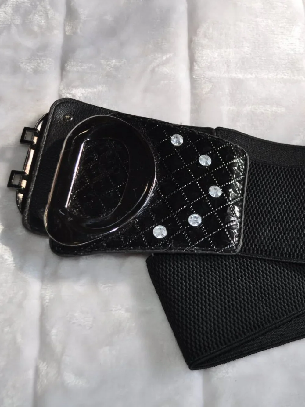 Women's Belt retro vintage Stretchy Cinch Belt 3 Inch Wide High Waist black